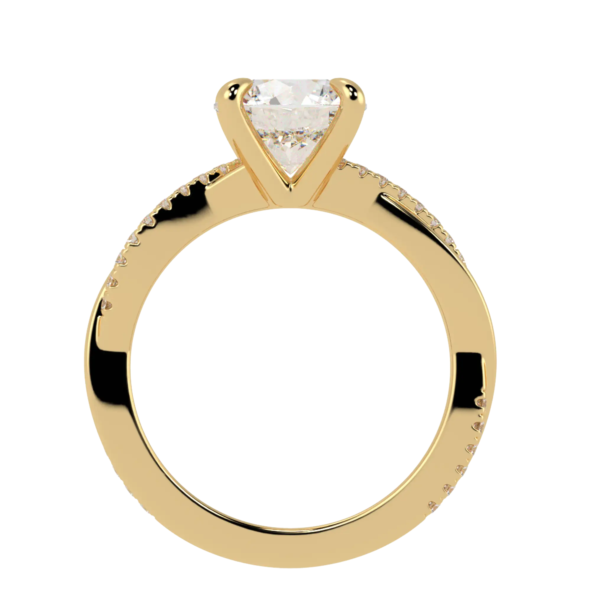 Jasmine 9K Yellow Gold Accent Engagement Ring