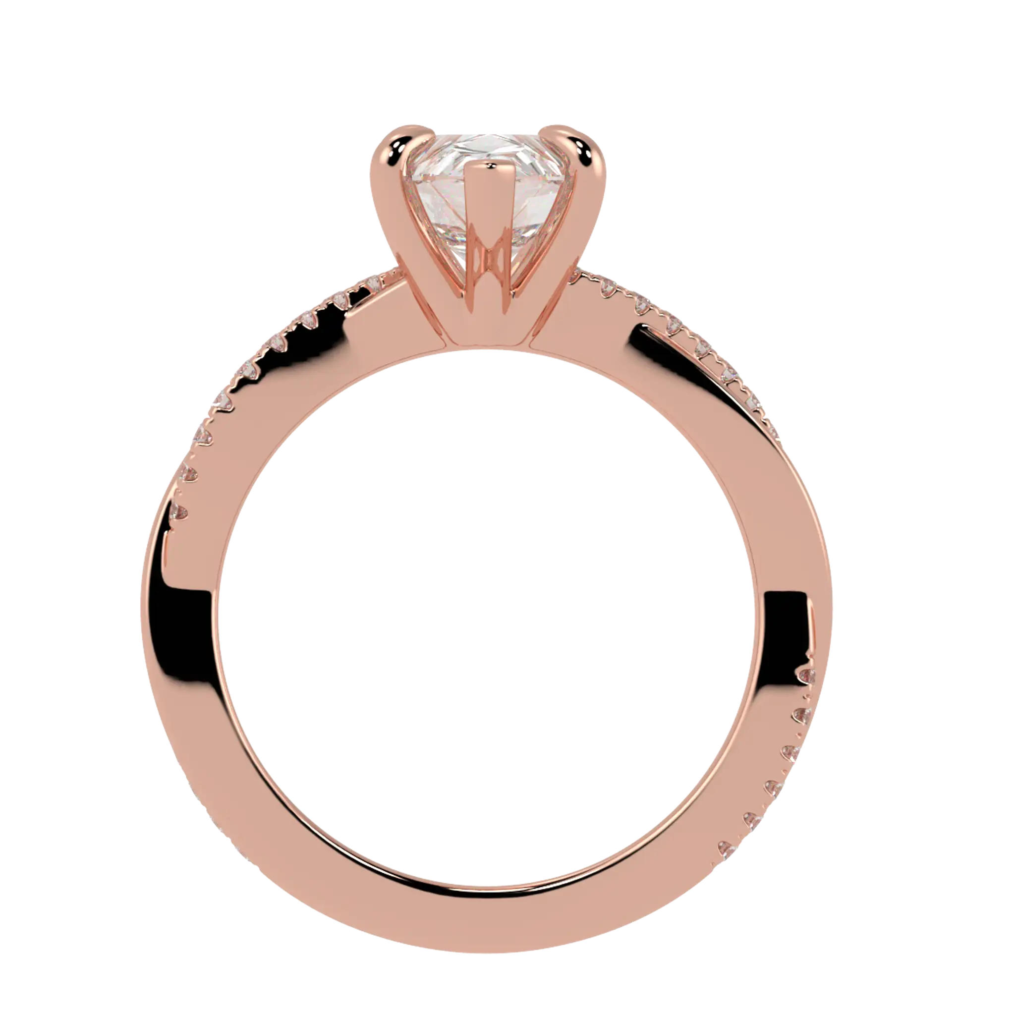 Bague de fiançailles Jasmine en or rose 14 carats | Forme poire