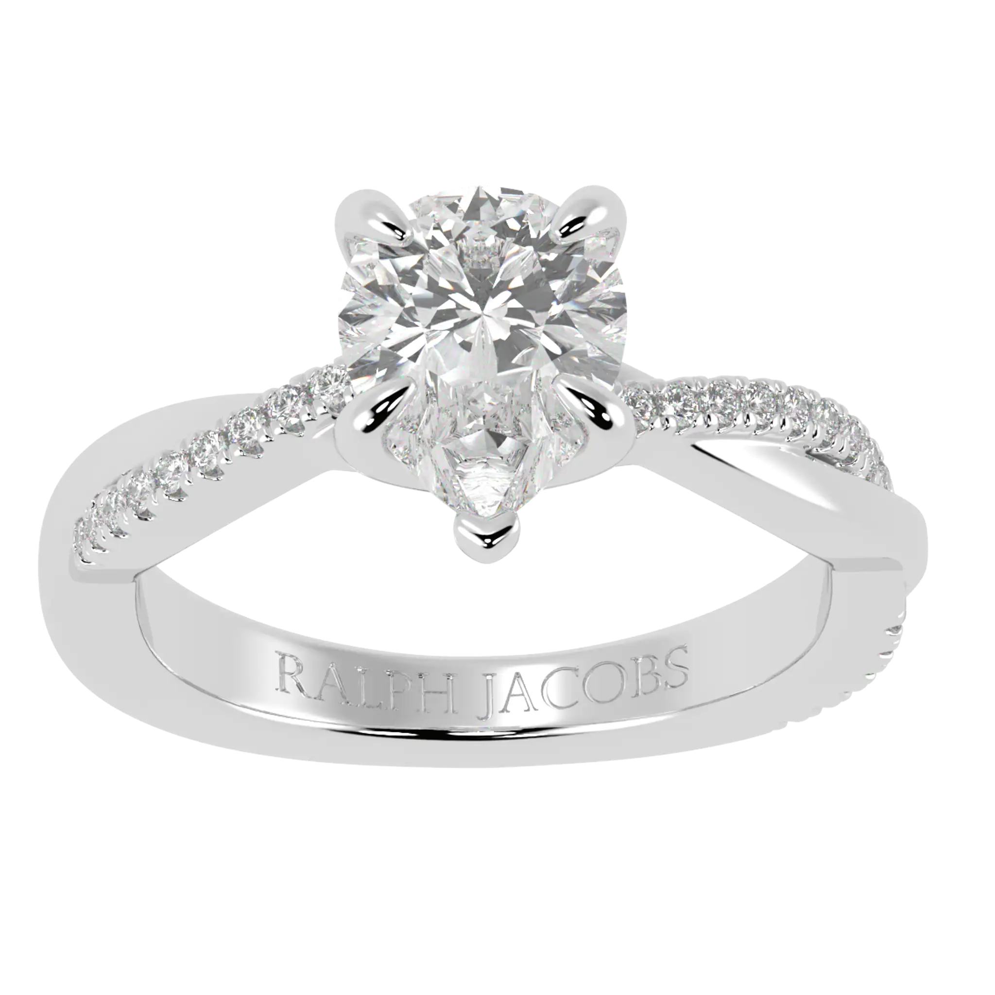 Bague de fiançailles en or blanc 18 carats Jasmine | Forme poire