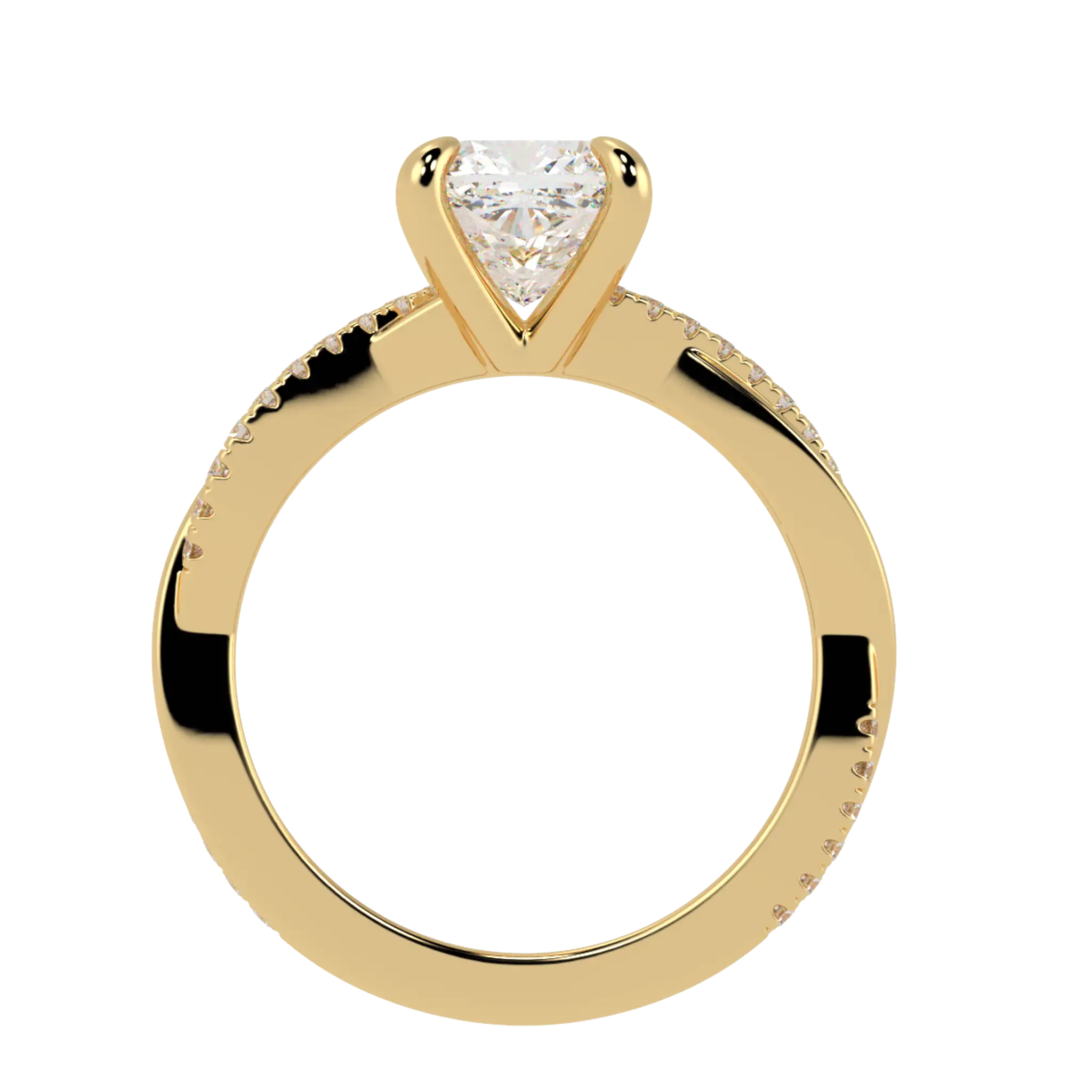 Jasmine 9K Yellow Gold Accent Engagement Ring | Cushion Shape