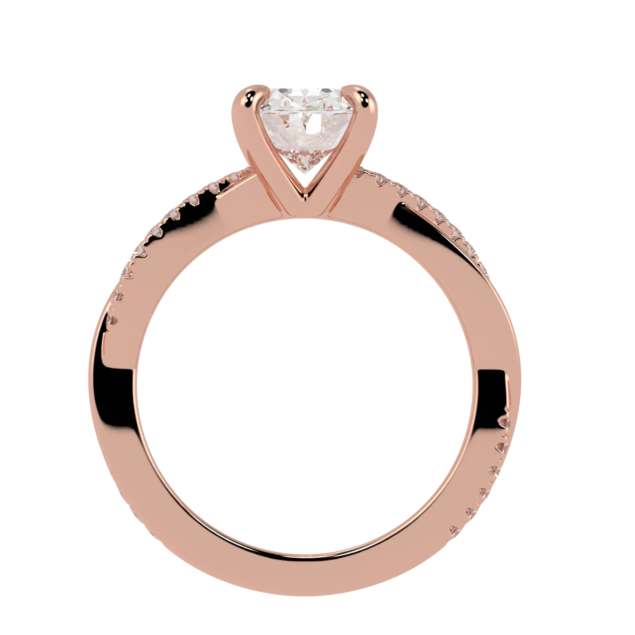 Bague de fiançailles Jasmine en or rose 14 carats | Forme ovale