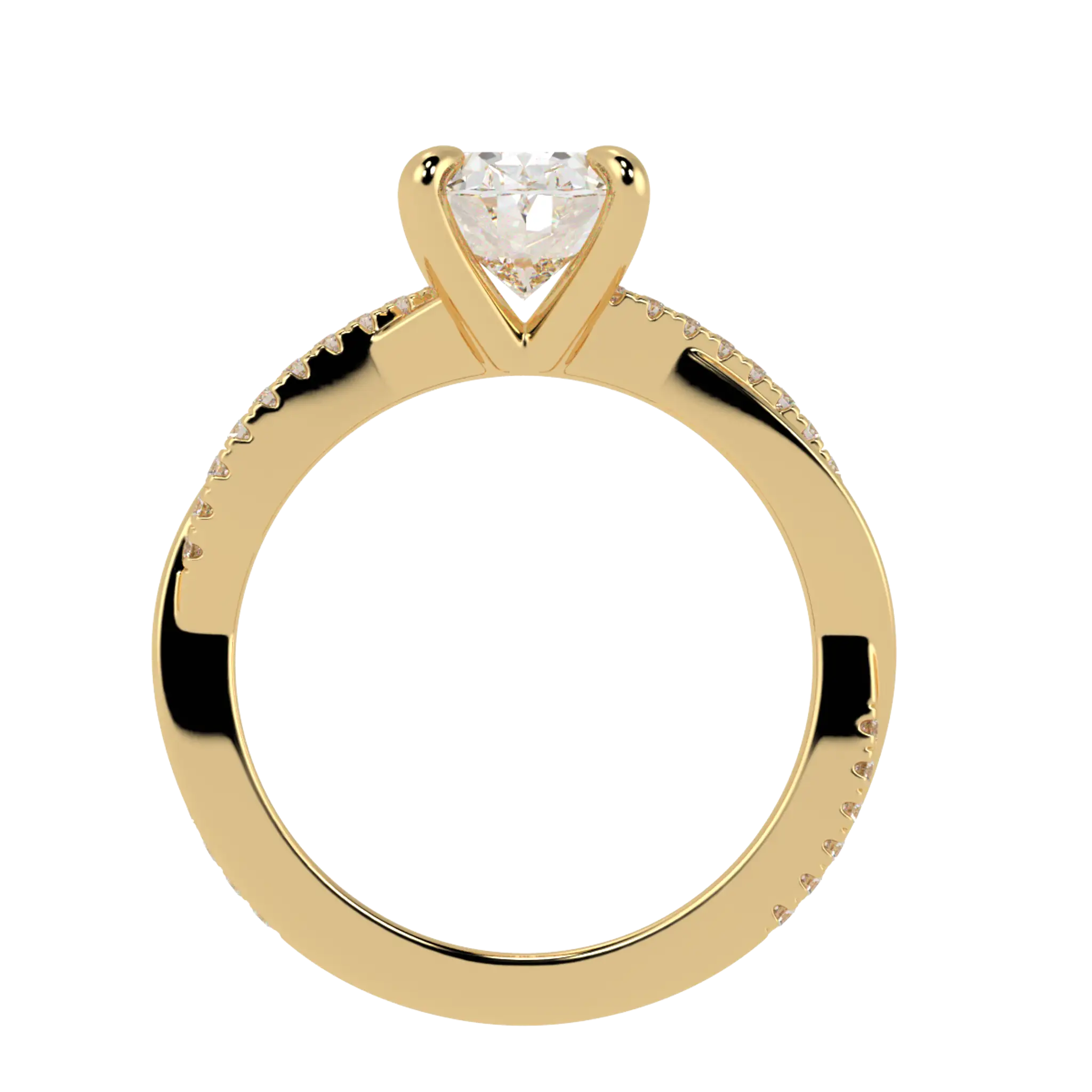 Jasmine 9K Yellow Gold Accent Engagement Ring | Oval Shape