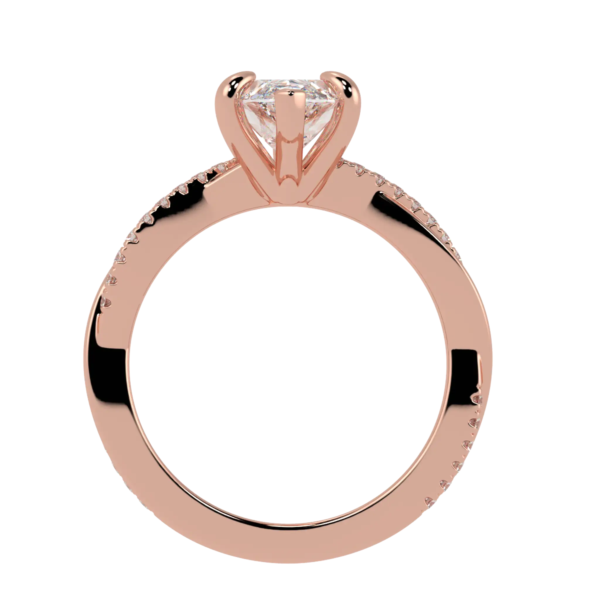 Jasmine 14K Rose Gold Accent Engagement Ring | Marquise Shape