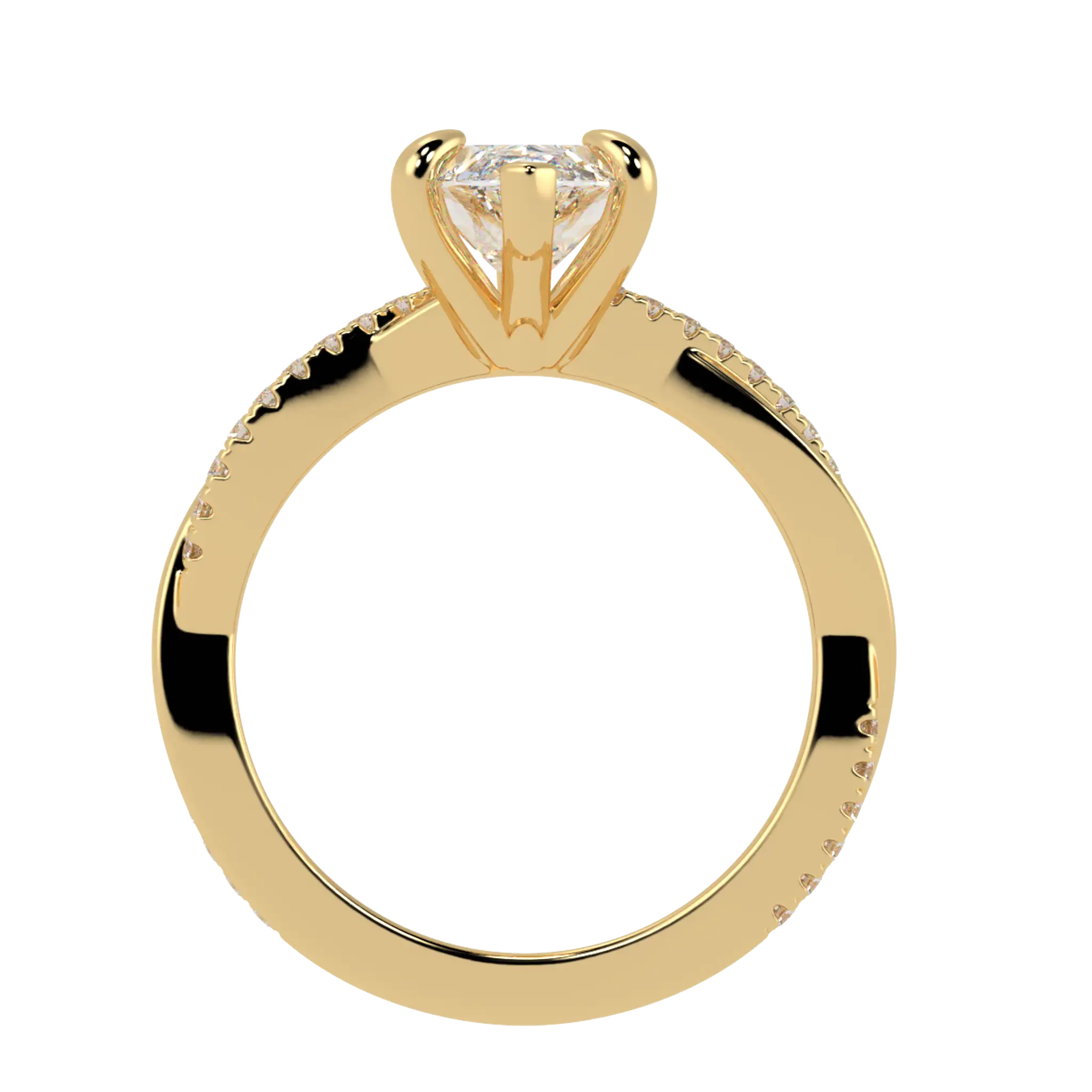 Jasmine 9K Yellow Gold Accent Engagement Ring | Marquise Shape