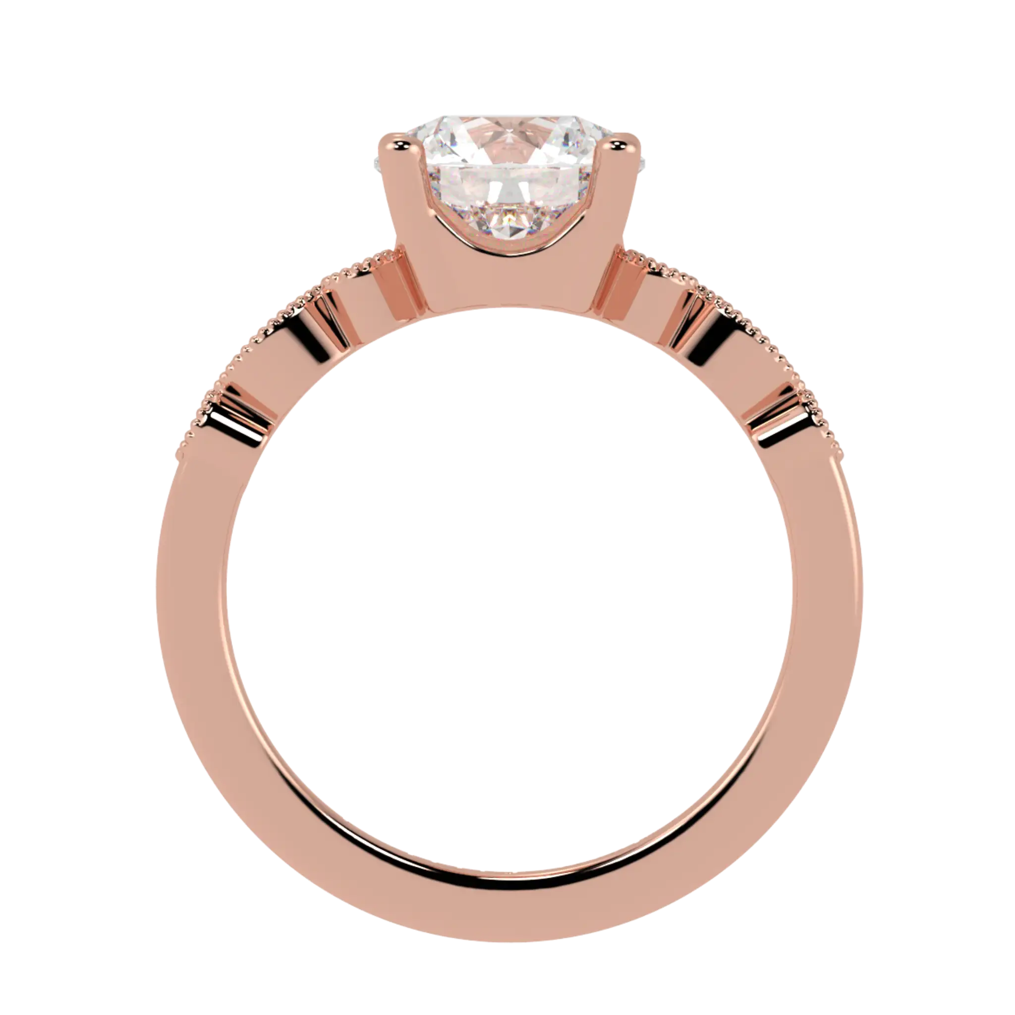 Bague de fiançailles Chanel en or rose 14 carats avec pierre d'accent