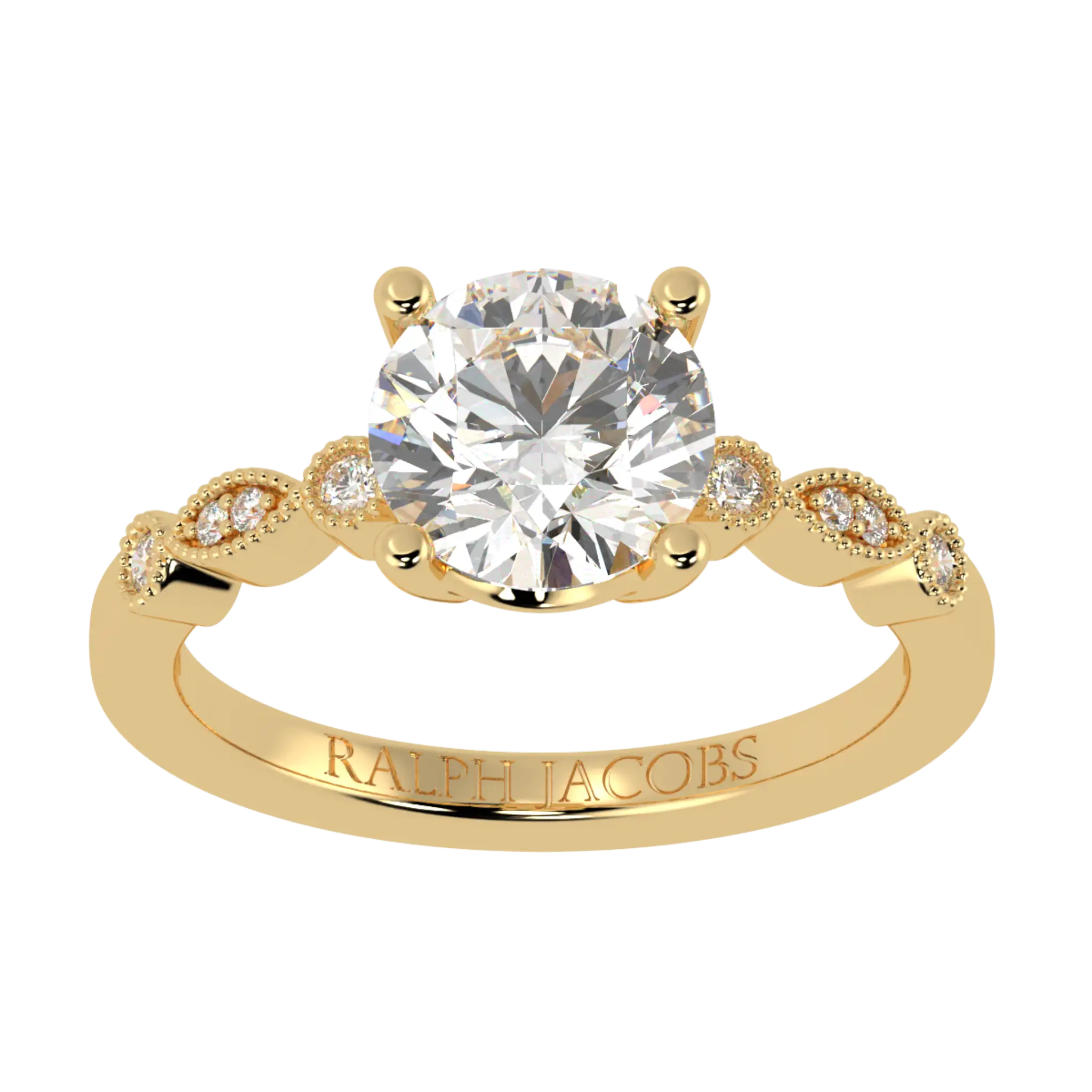 Chanel 18K Yellow Gold Accent Stone Engagement Ring