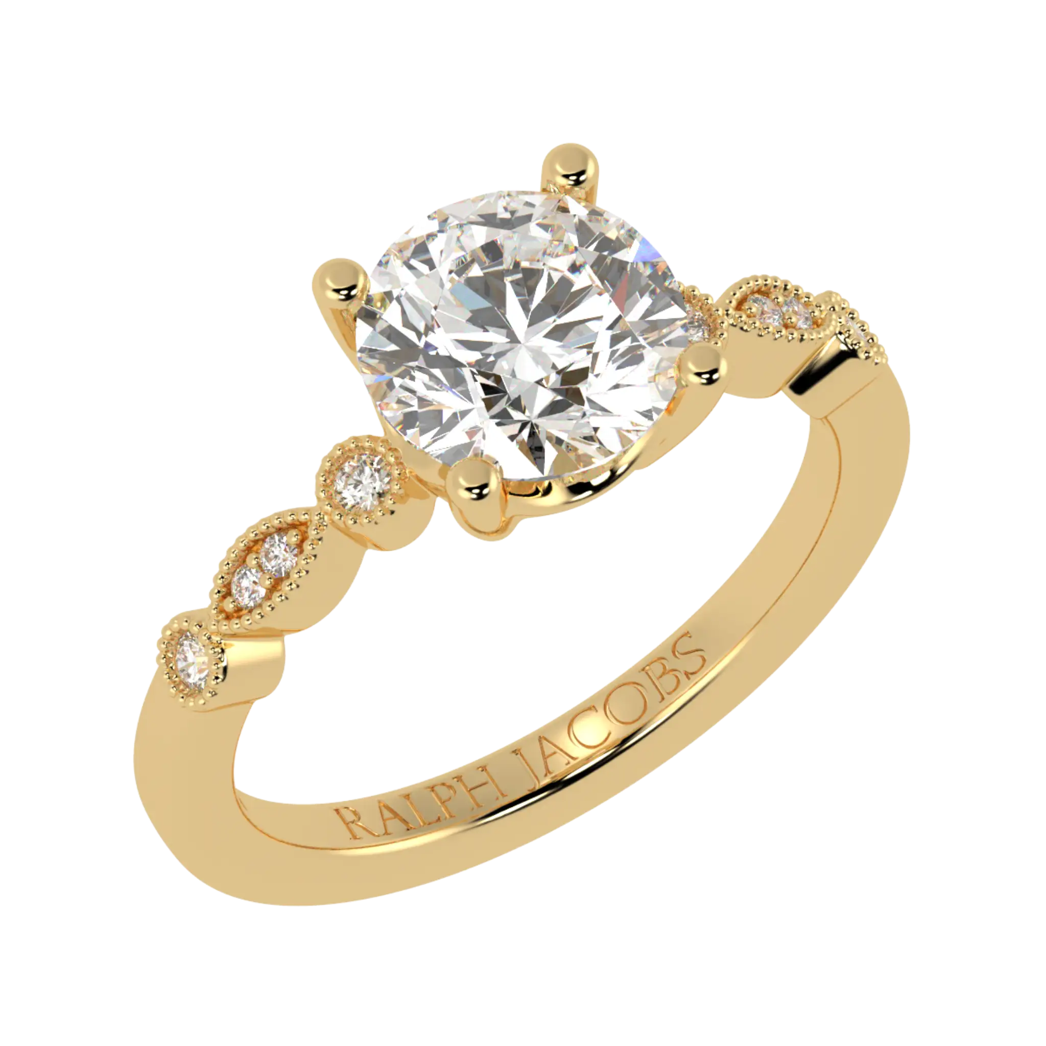 Chanel 9K Yellow Gold Accent Stone Engagement Ring