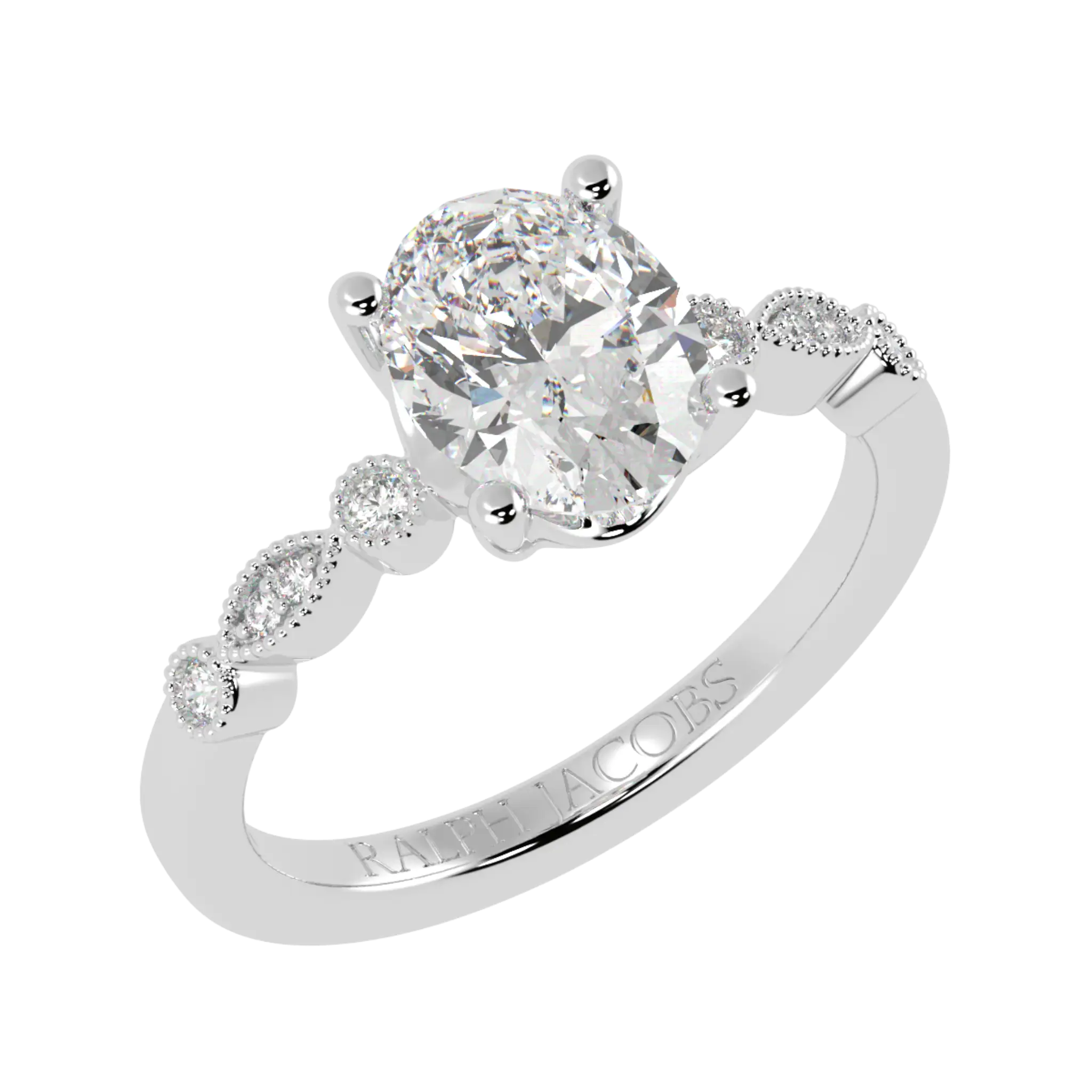 Chanel Platinum Accent Stone Engagement Ring - Oval Shape