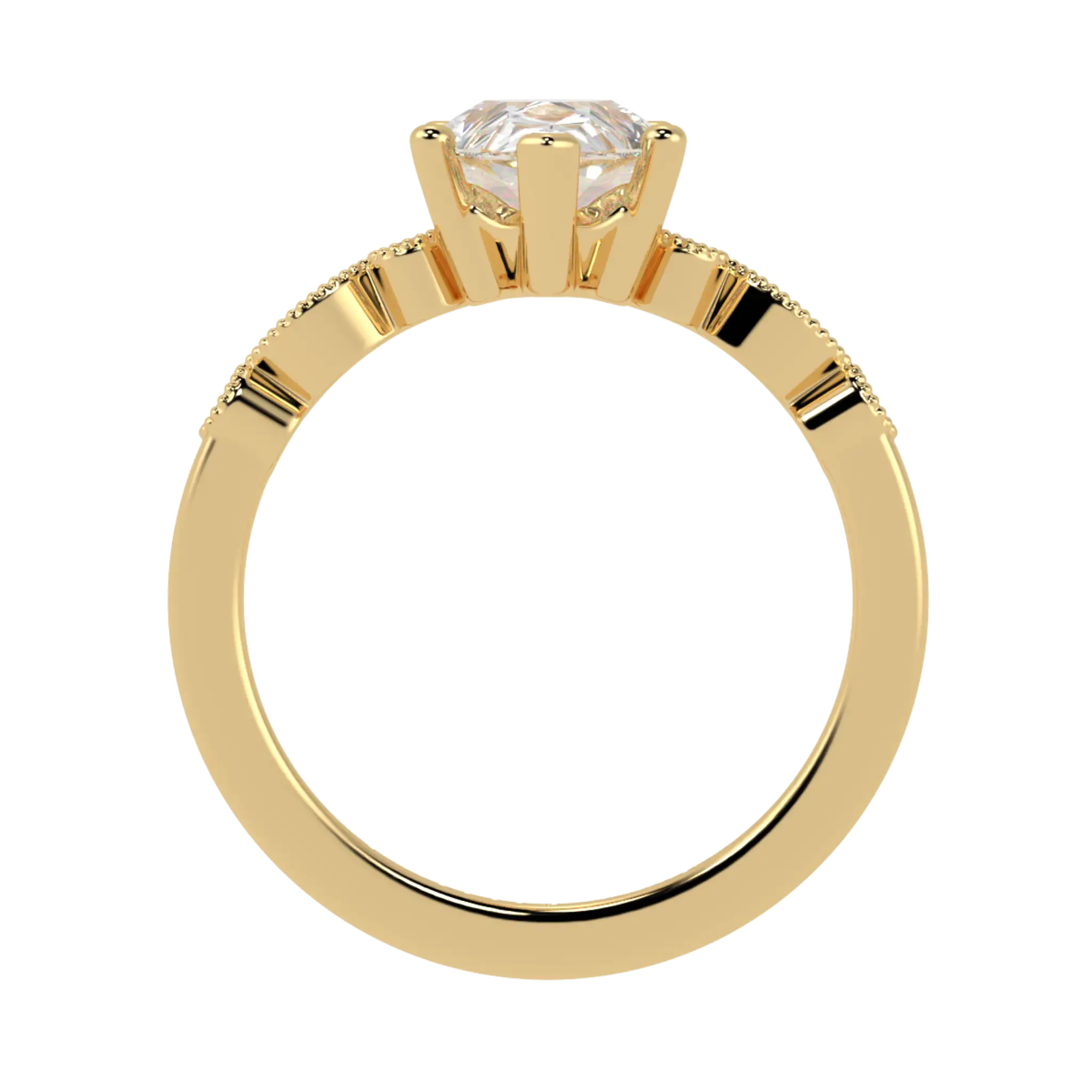 Chanel 18K Yellow Gold Accent Stone Engagement Ring - Pear Shape