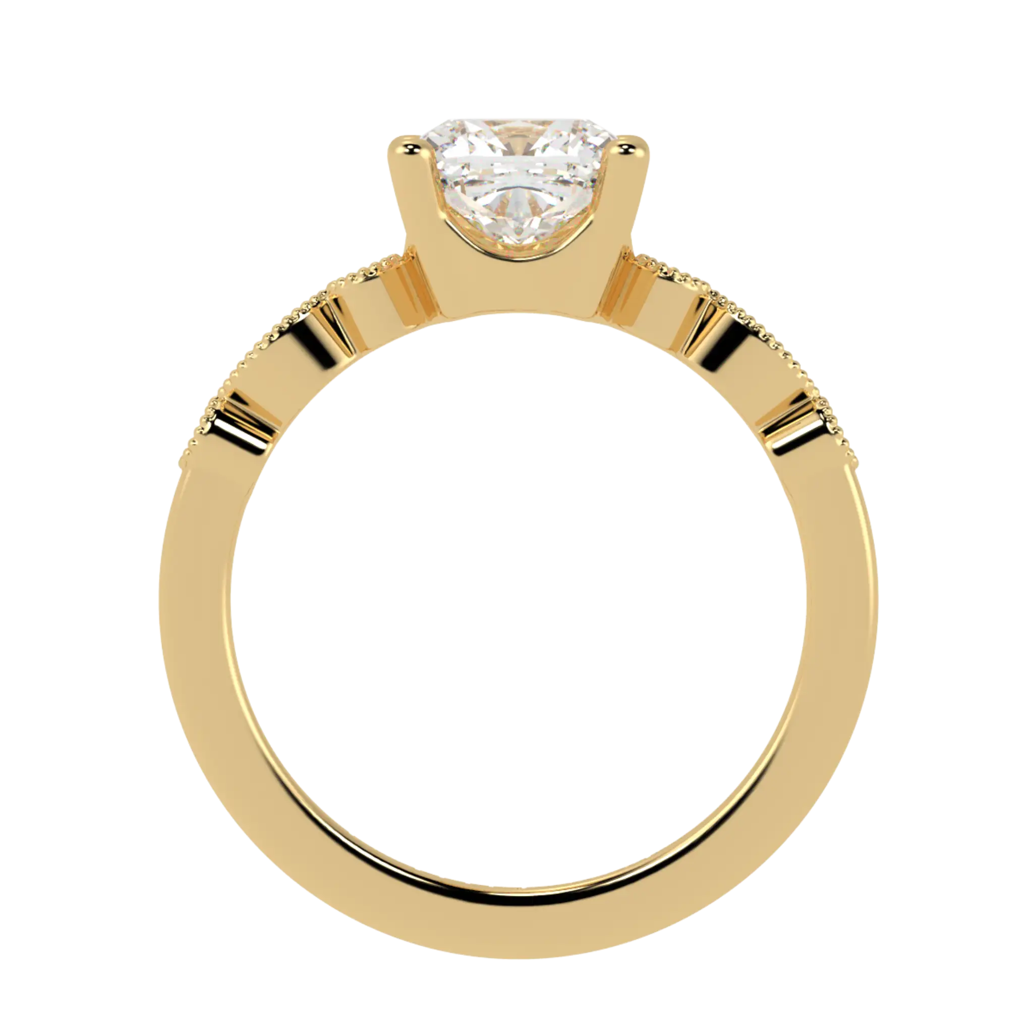 Chanel 18K Yellow Gold Accent Stone Engagement Ring - Cushion Shape