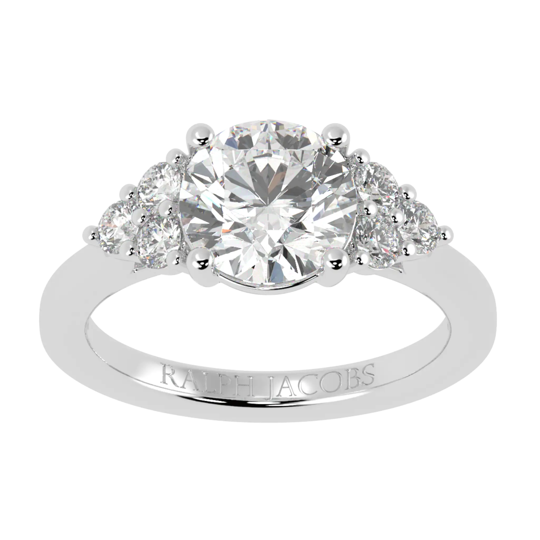 Carrie Platinum Side Stone Engagement Ring