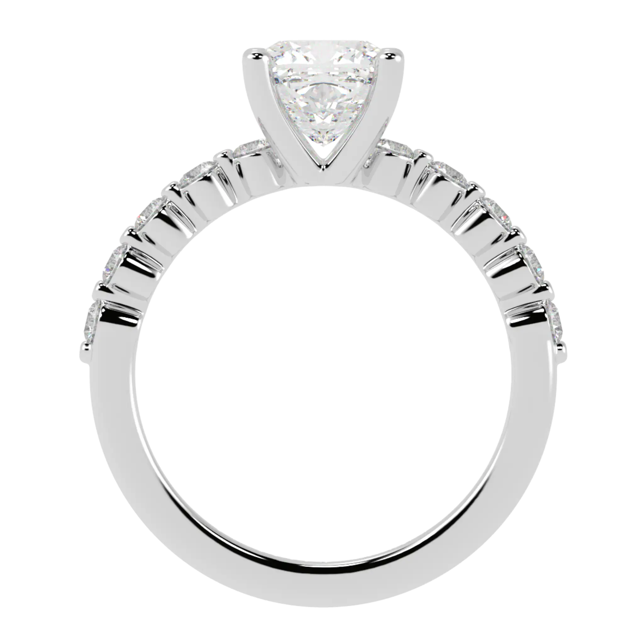 Victoria Platinum Accent Stone Engagement Ring | Cushion Shape