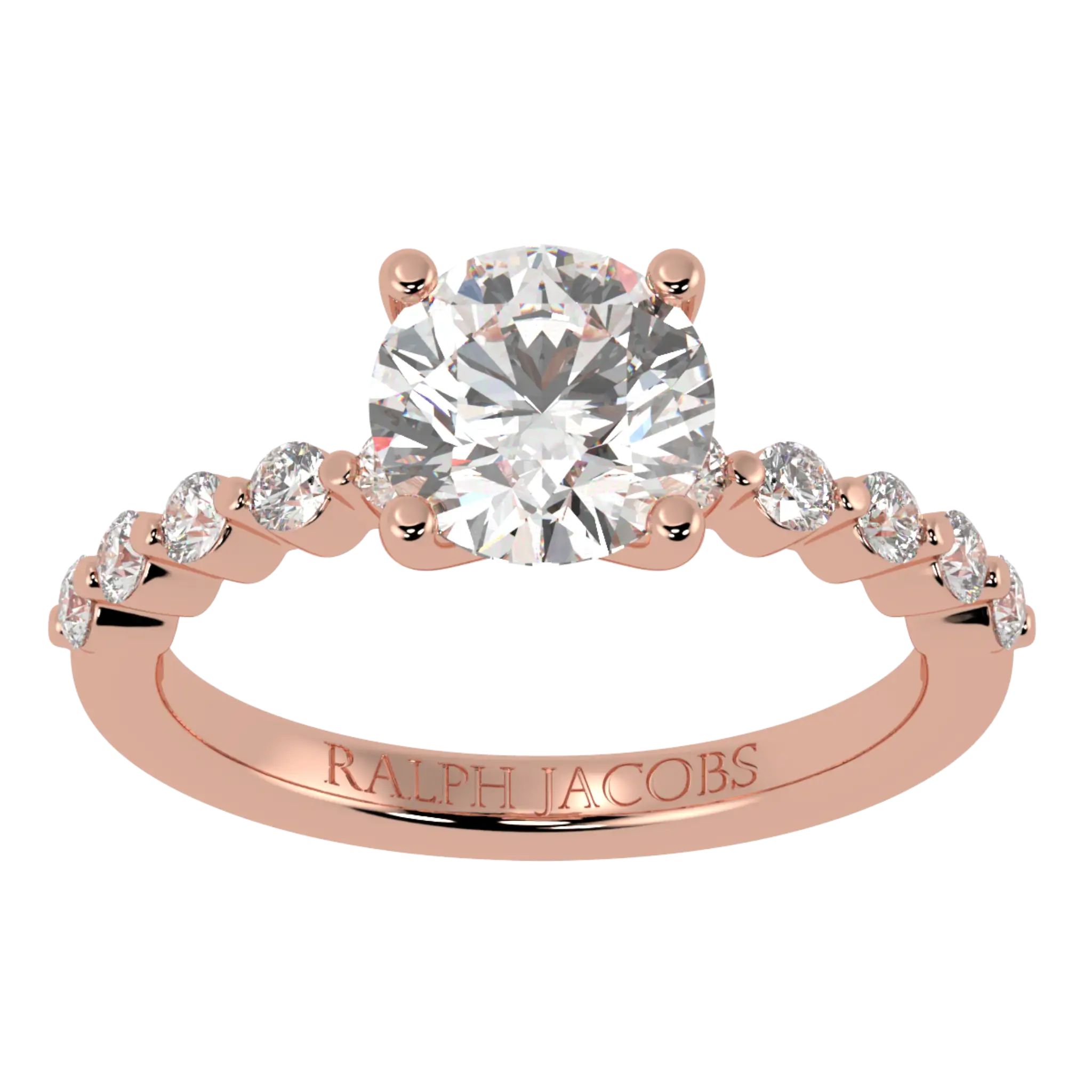 Victoria 14K Rose Gold Accent Stone Engagement Ring