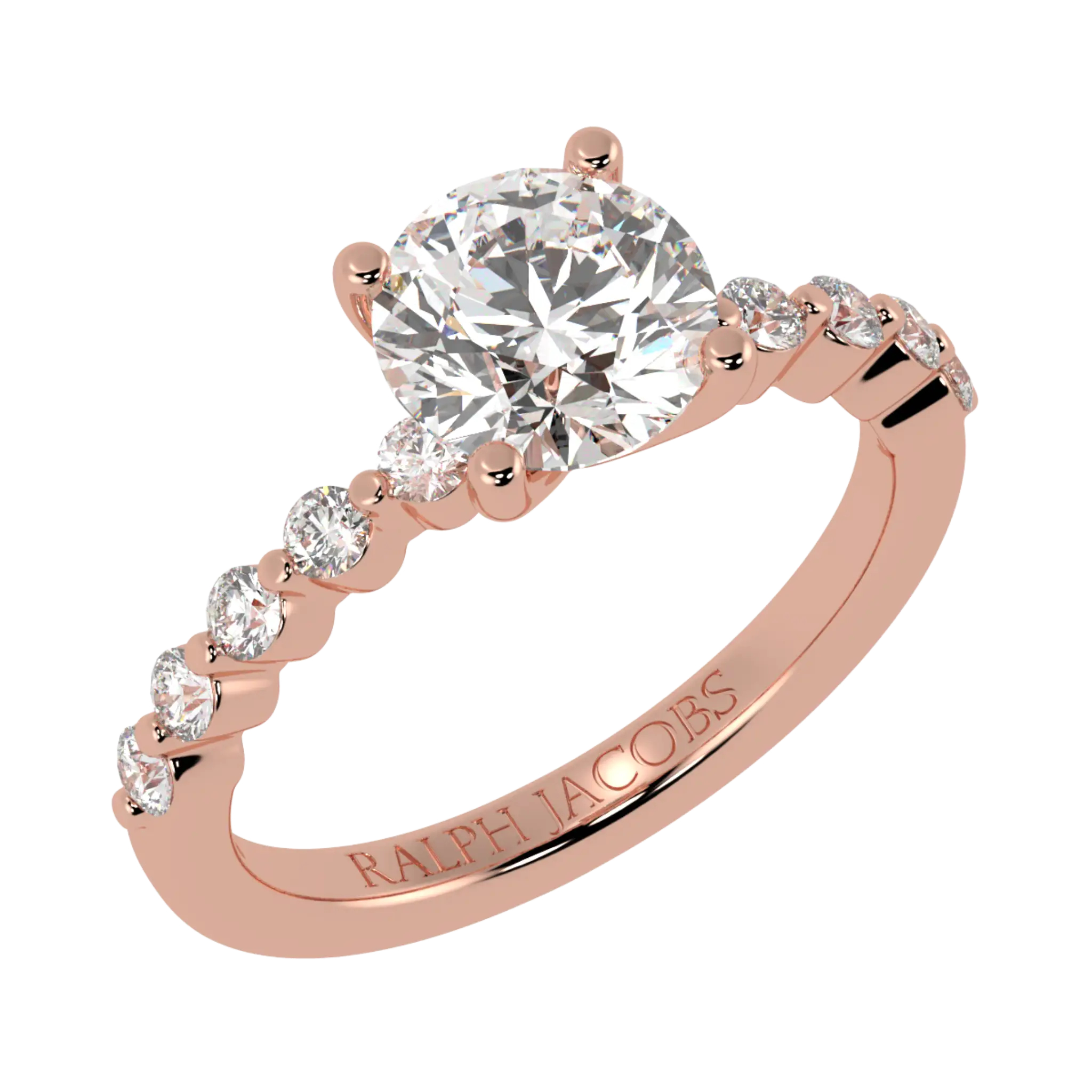 Victoria 14K Rose Gold Accent Stone Engagement Ring