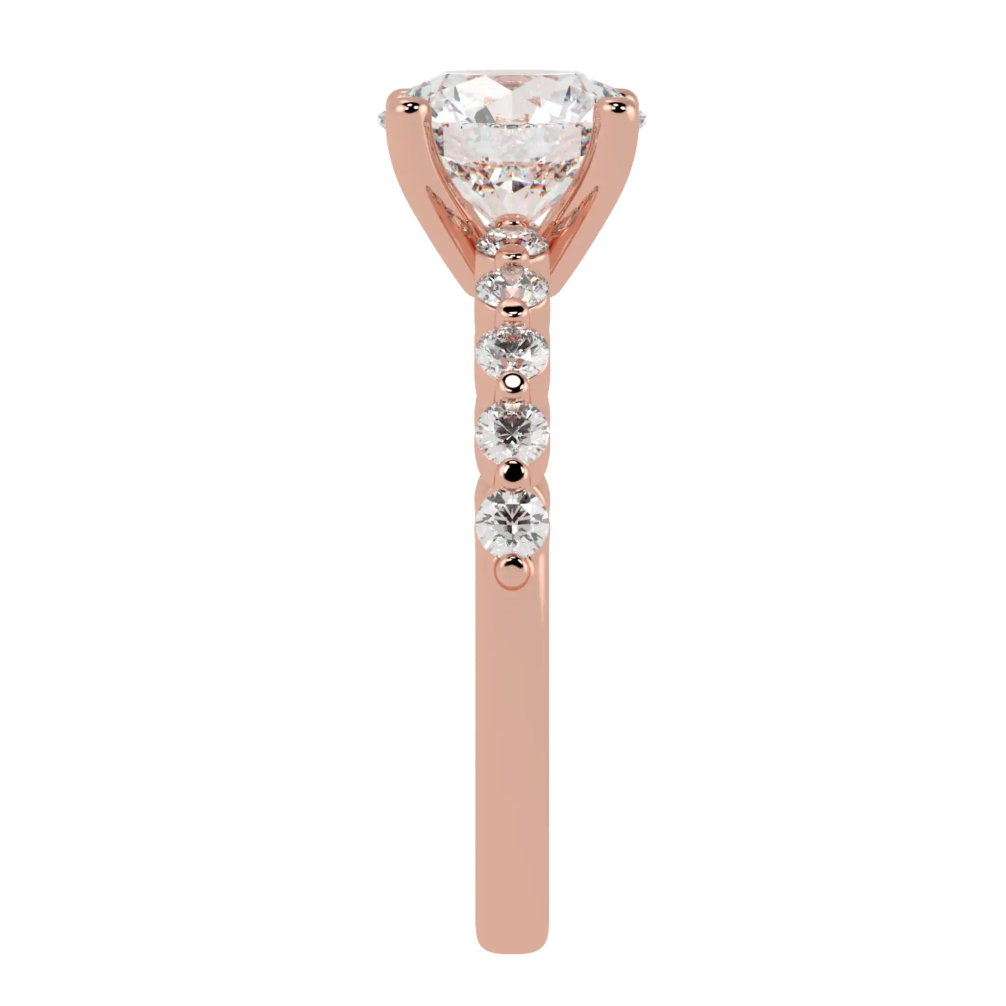 Victoria 14K Rose Gold Accent Stone Engagement Ring