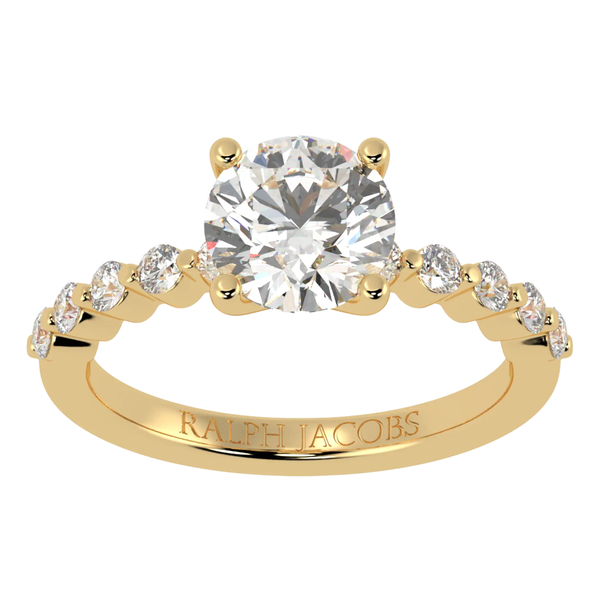 Victoria 9K Yellow Gold Accent Stone Engagement Ring