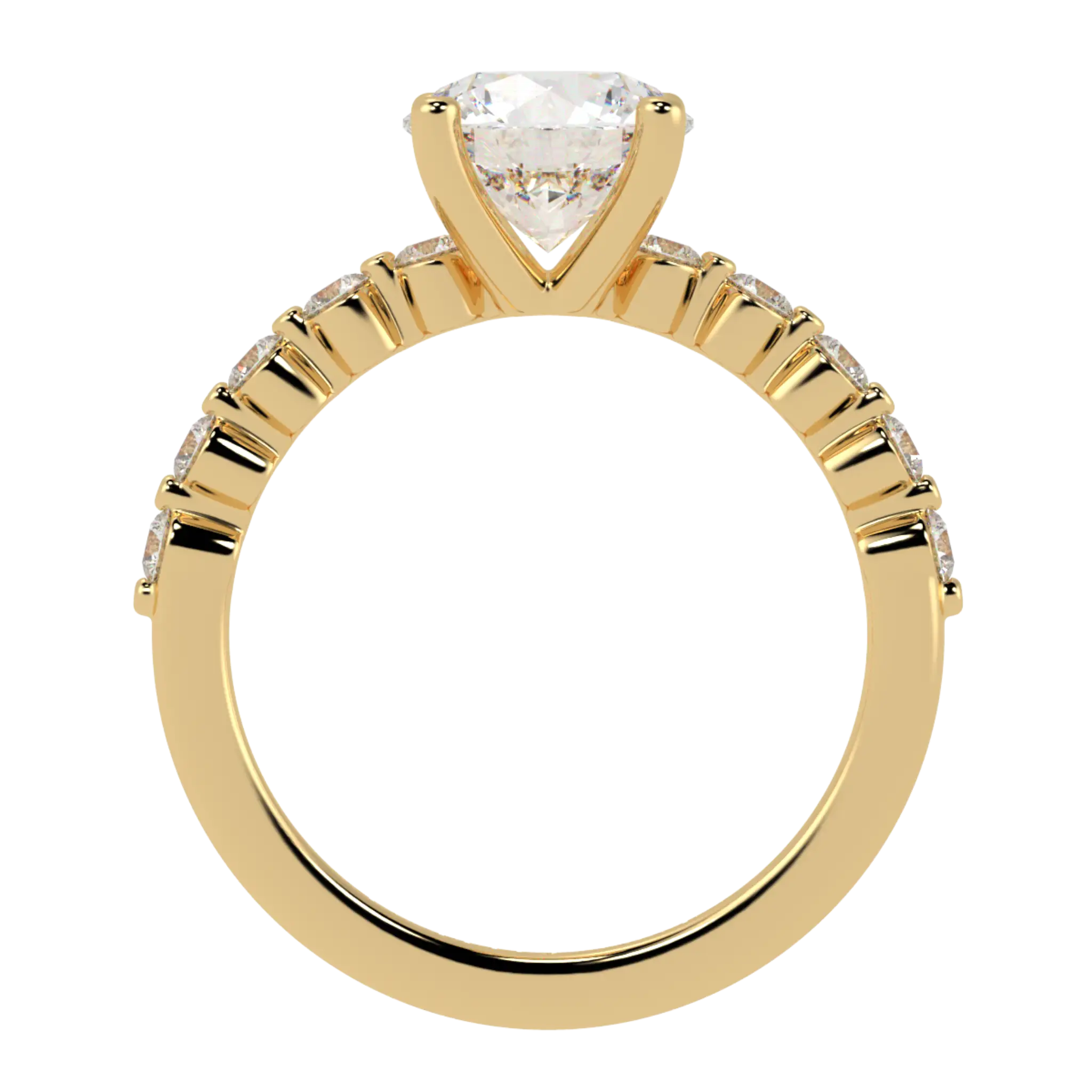 Victoria 9K Yellow Gold Accent Stone Engagement Ring