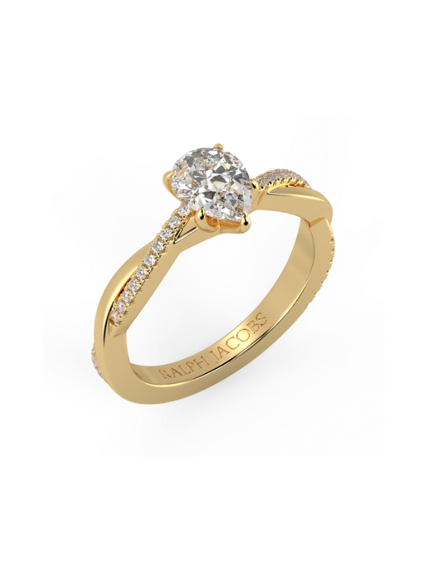 Bague de fiançailles en moissanite Dolly Pear