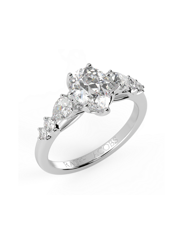 Jade Pear Moissanite Engagement Ring