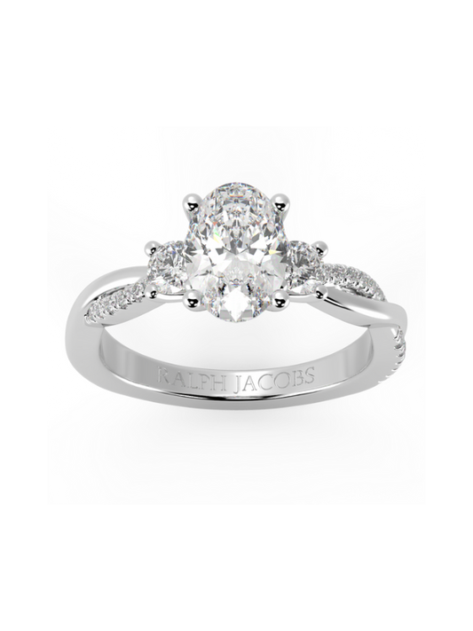 Jasmine Oval Moissanite Engagement Ring