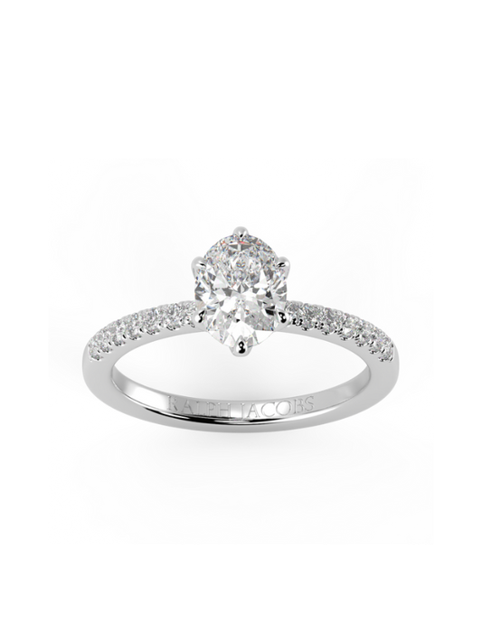 Lucy Oval Moissanite Engagement Ring