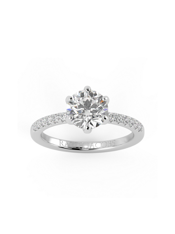 Lucy Round Moissanite Engagement Ring