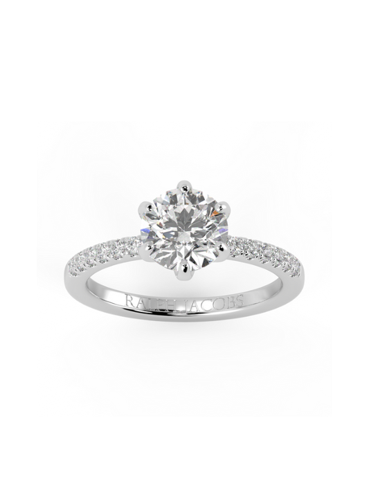 Lucy Round Moissanite Engagement Ring