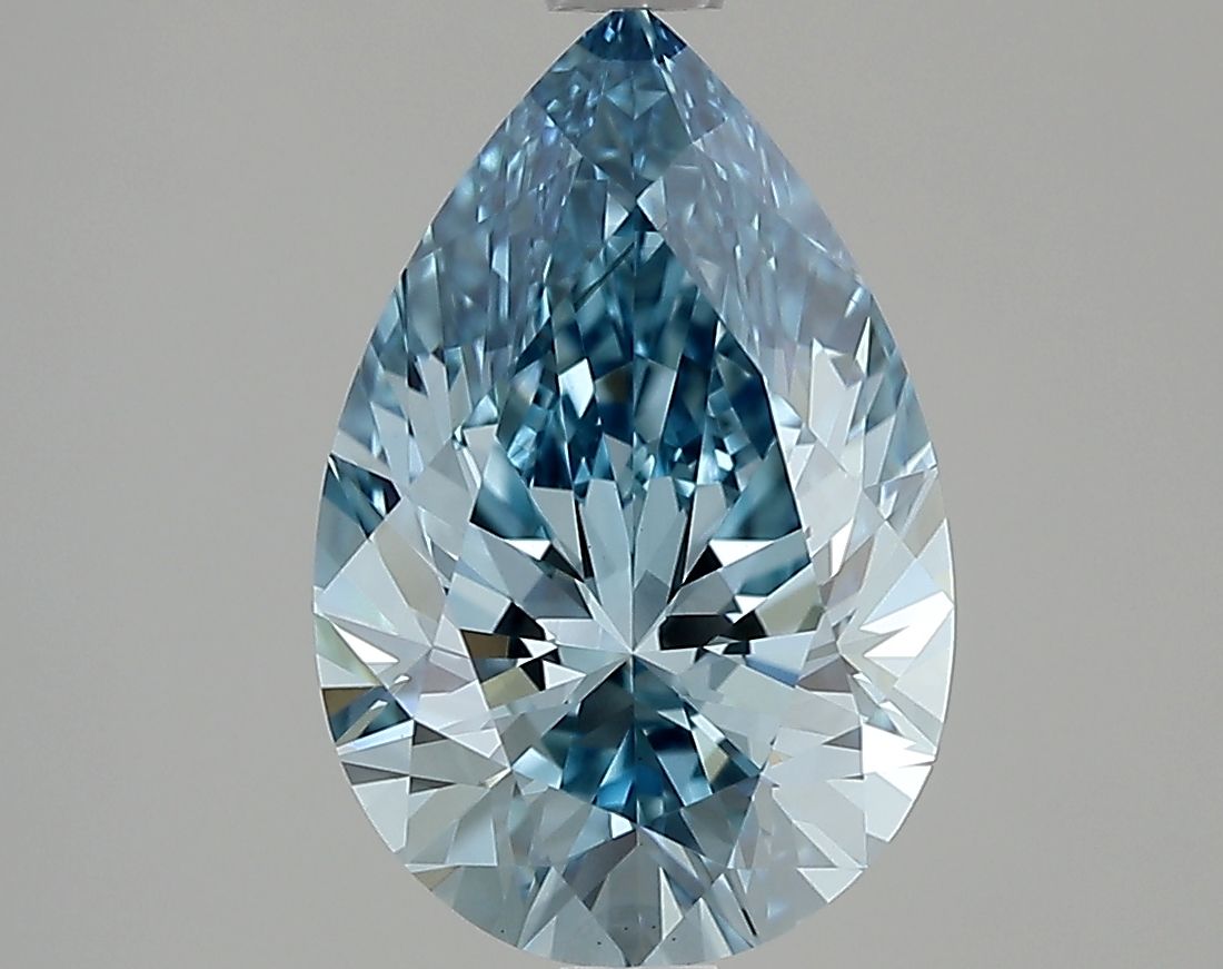 Diamant bleu fantaisie taille poire de 2,30 carats