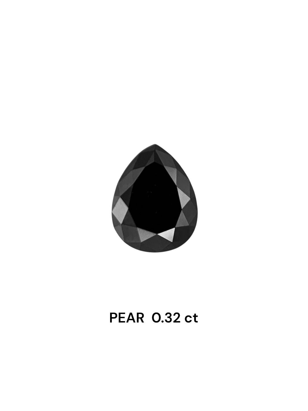 Diamant naturel en forme de poire de 0,32 ct (noir fantaisie, pureté VVS2, taille EX, non certifié)