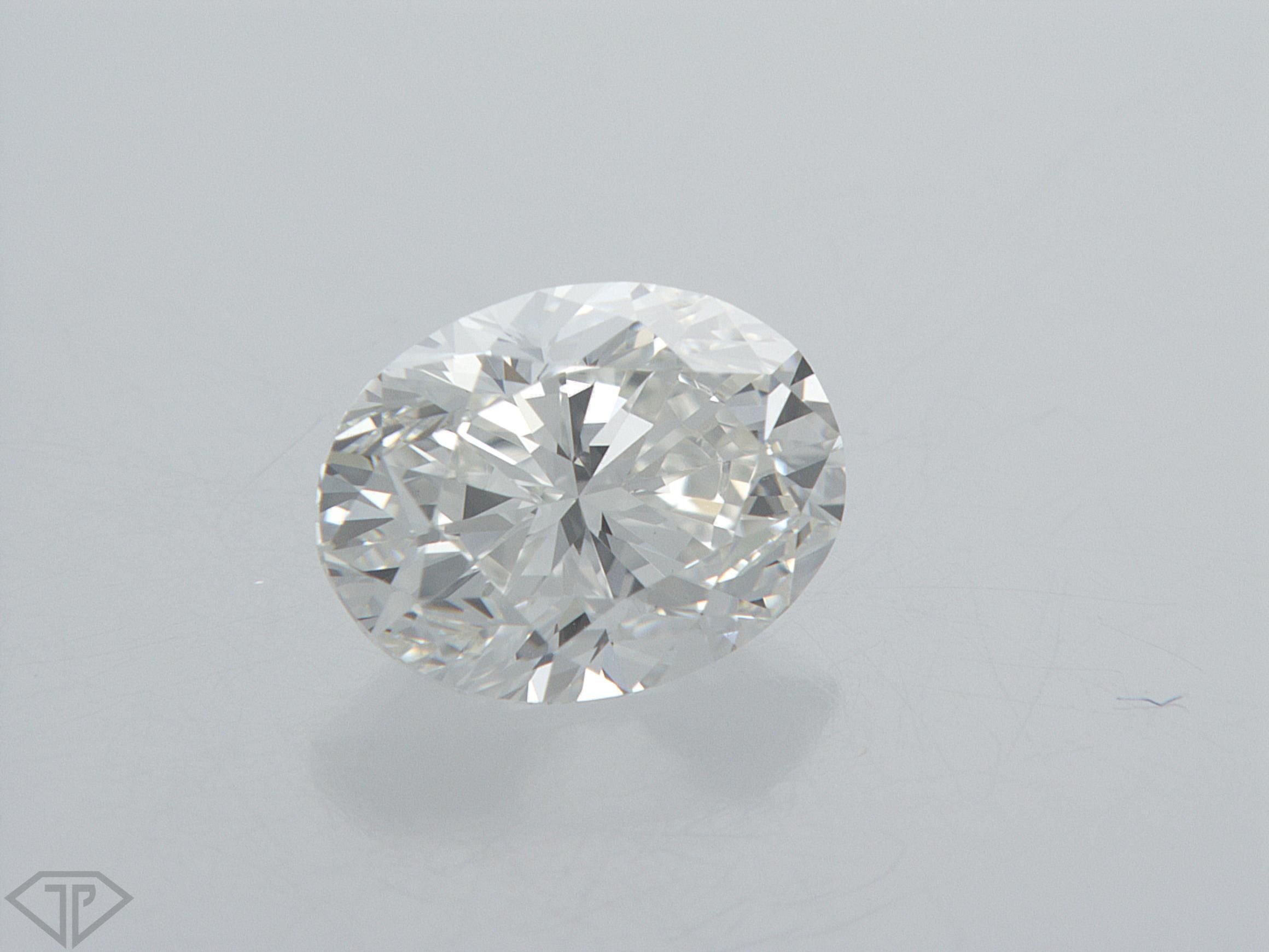 Diamant naturel ovale de 1,10 ct (couleur H, pureté VS1, GIA)