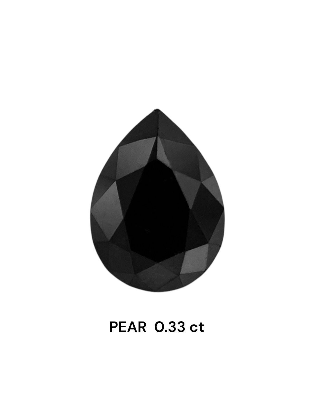 Diamant naturel en forme de poire de 0,33 ct (noir fantaisie, pureté VVS2, taille EX, non certifié)