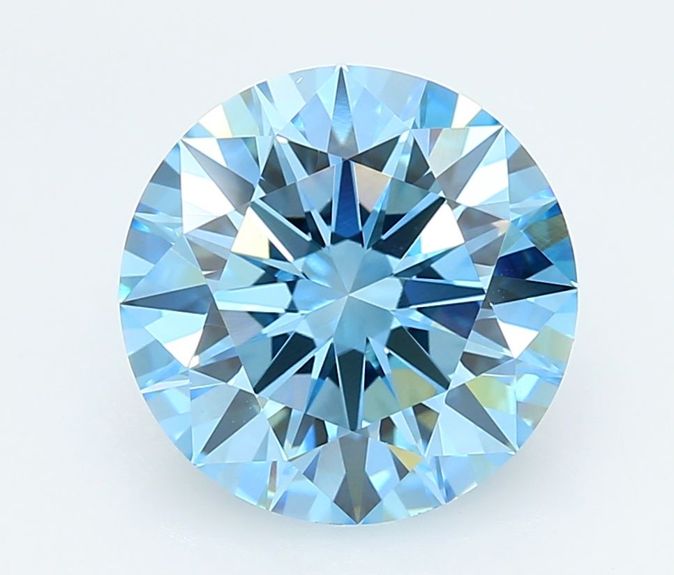 5.04 Carat Round Cut Fancy Blue