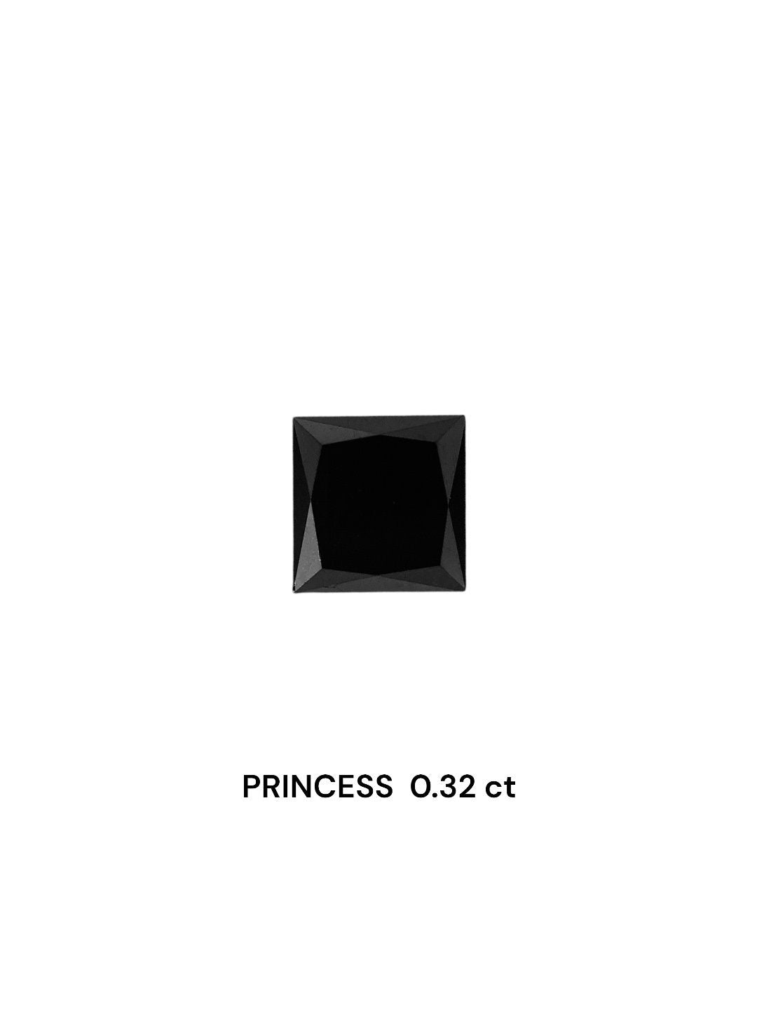 0.32ct Princess Natural Diamond (Fancy Black, Clarity VVS2, Cut EX, Uncertified)