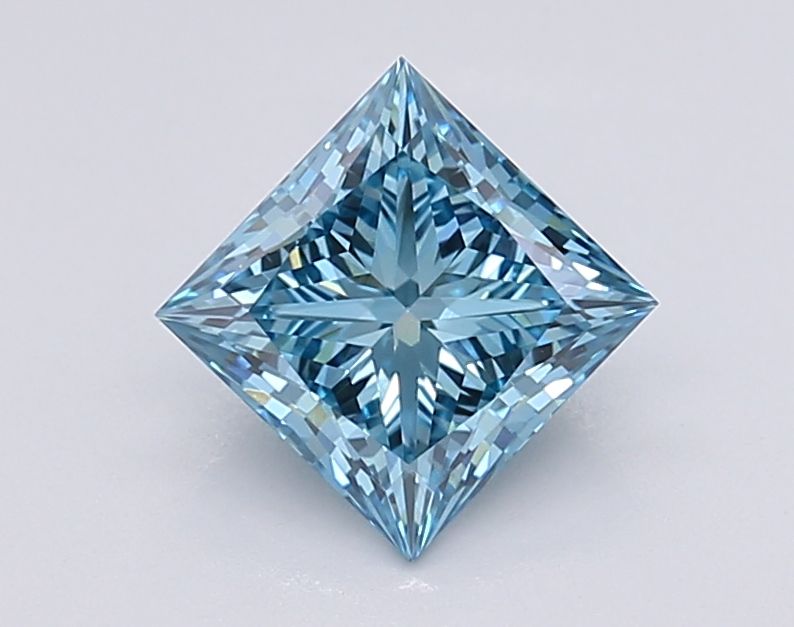 Diamant princesse bleu VVS2 de 1,30 carat