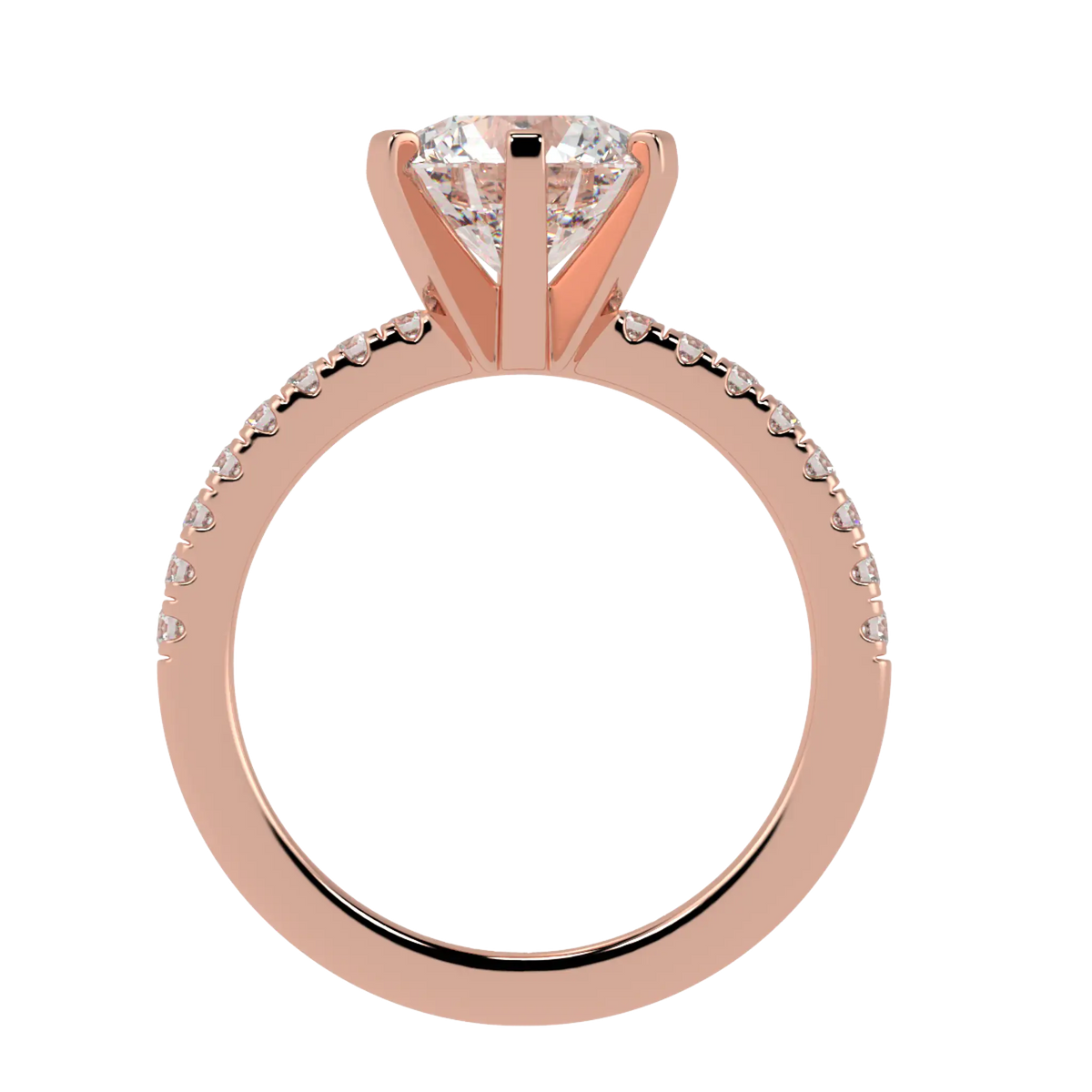Nikki Accent – 14K Rose Gold – 1ct Lab-Grown Diamond Round – Lab-Grown Diamonds