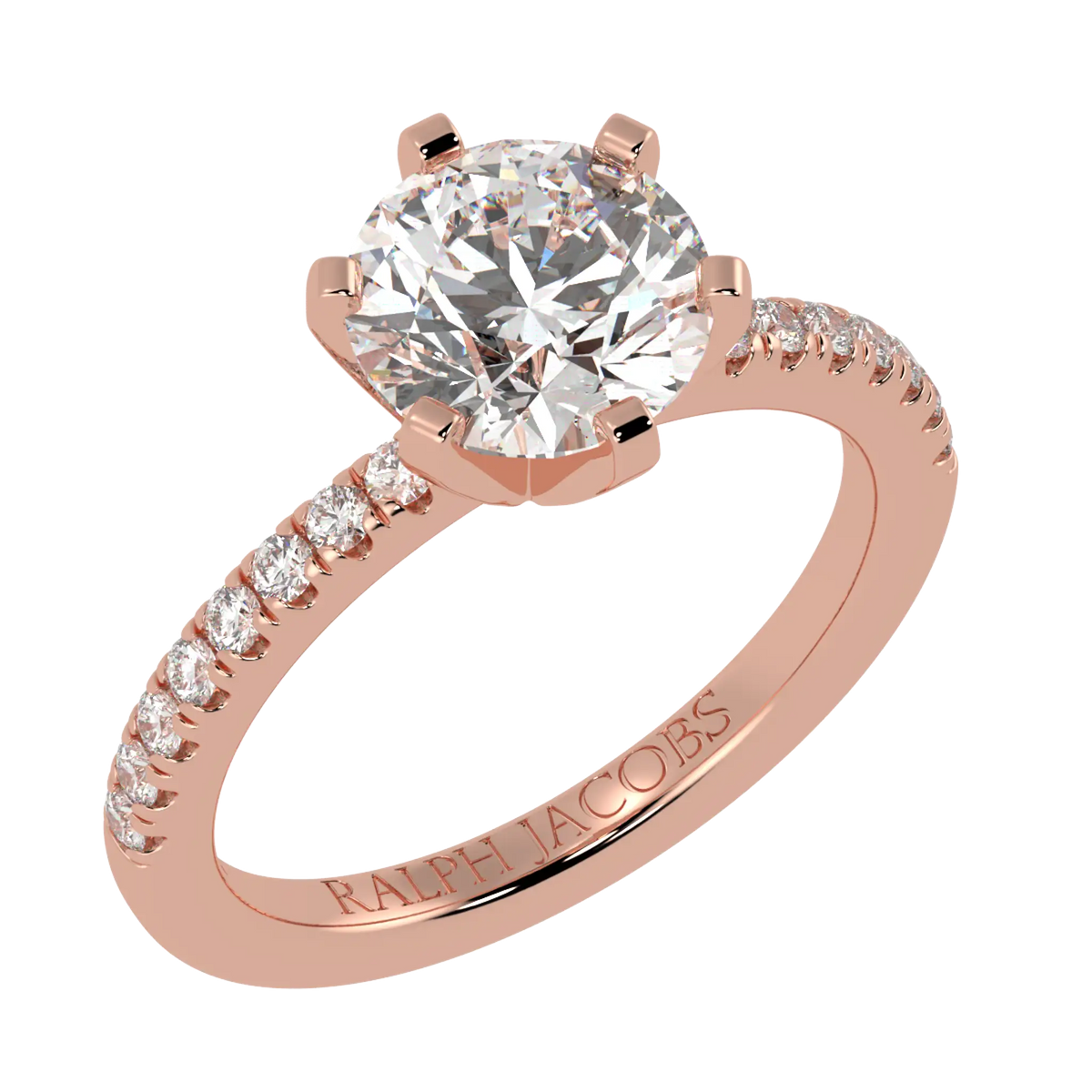 Nikki Accent – 14K Rose Gold – 2ct Lab-Grown Diamond Round – Lab-Grown Diamonds