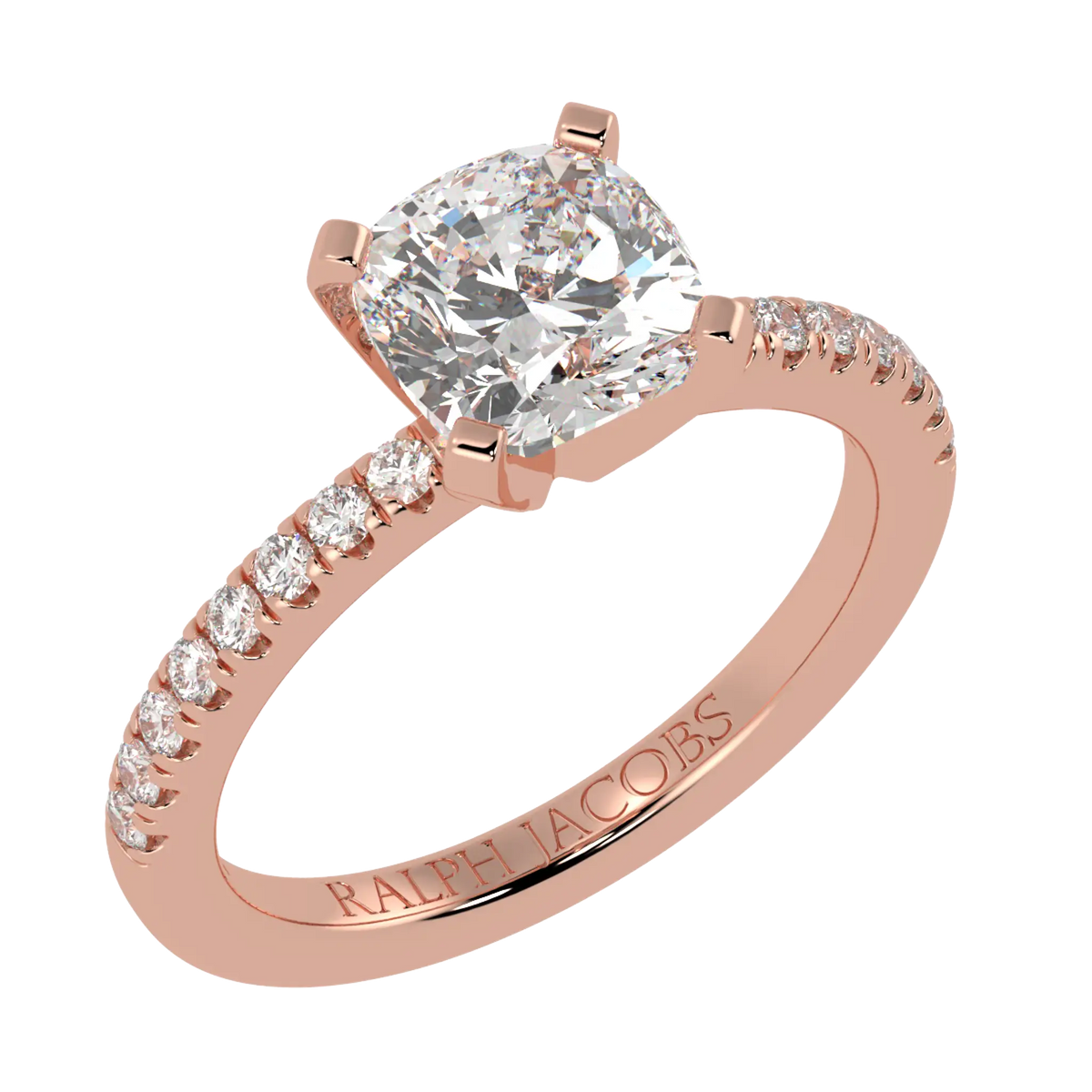 Nikki Accent – 14K Rose Gold – Cushion-Cut Setting – Natural Diamonds
