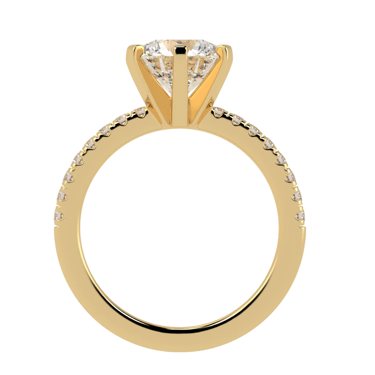 Nikki Accent – 9K Yellow Gold – 2ct Lab-Grown Diamond Round – Lab-Grown Diamonds