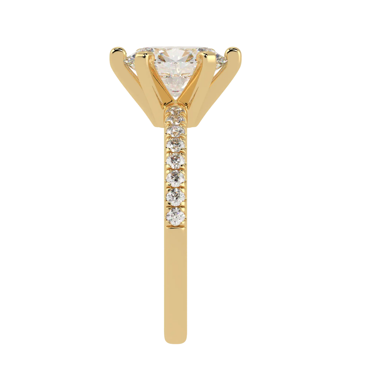Nikki Accent – 9K Yellow Gold – Oval-Cut Setting – Lab-Grown Diamonds