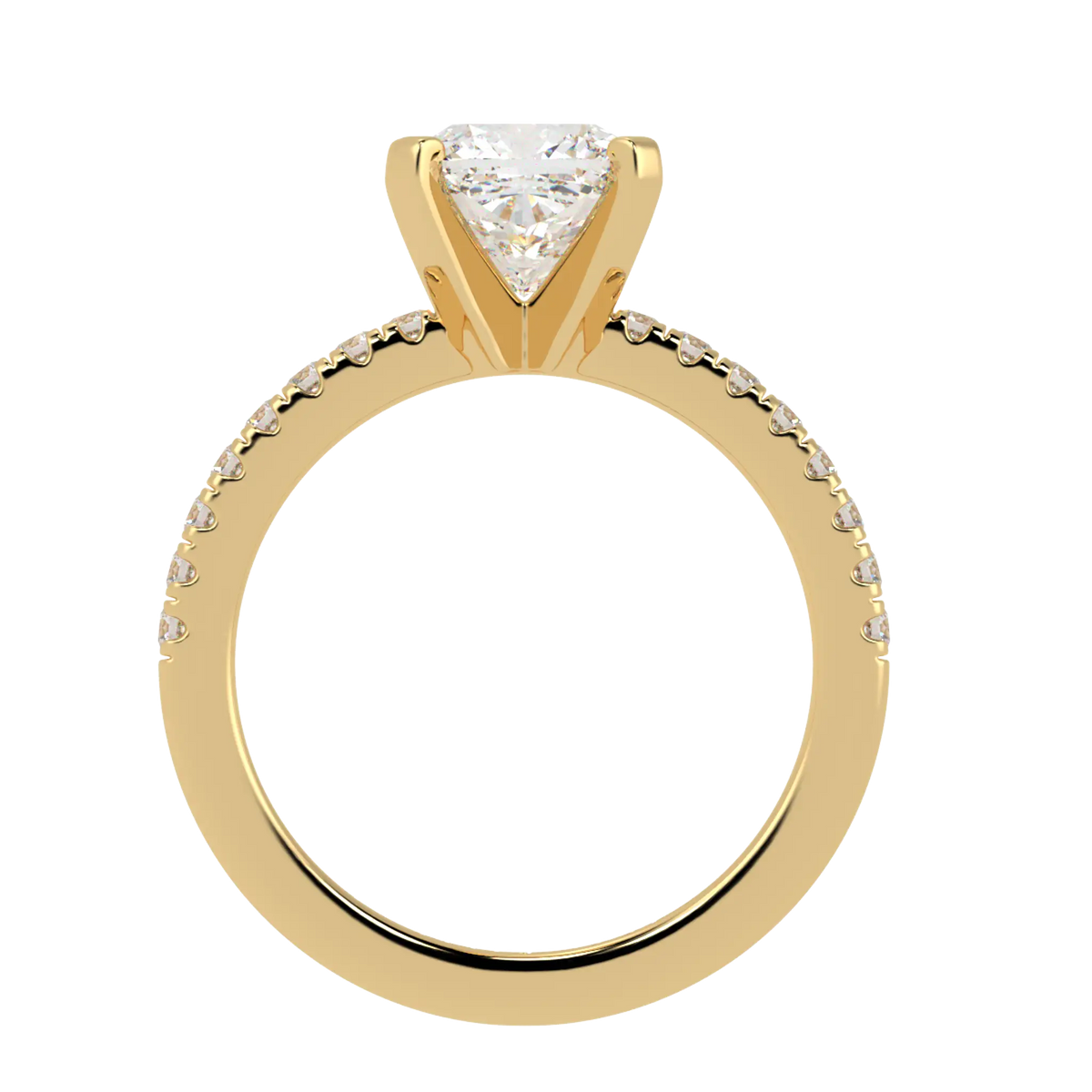 Nikki Accent – 9K Yellow Gold – Cushion-Cut Setting – Lab-Grown Diamonds