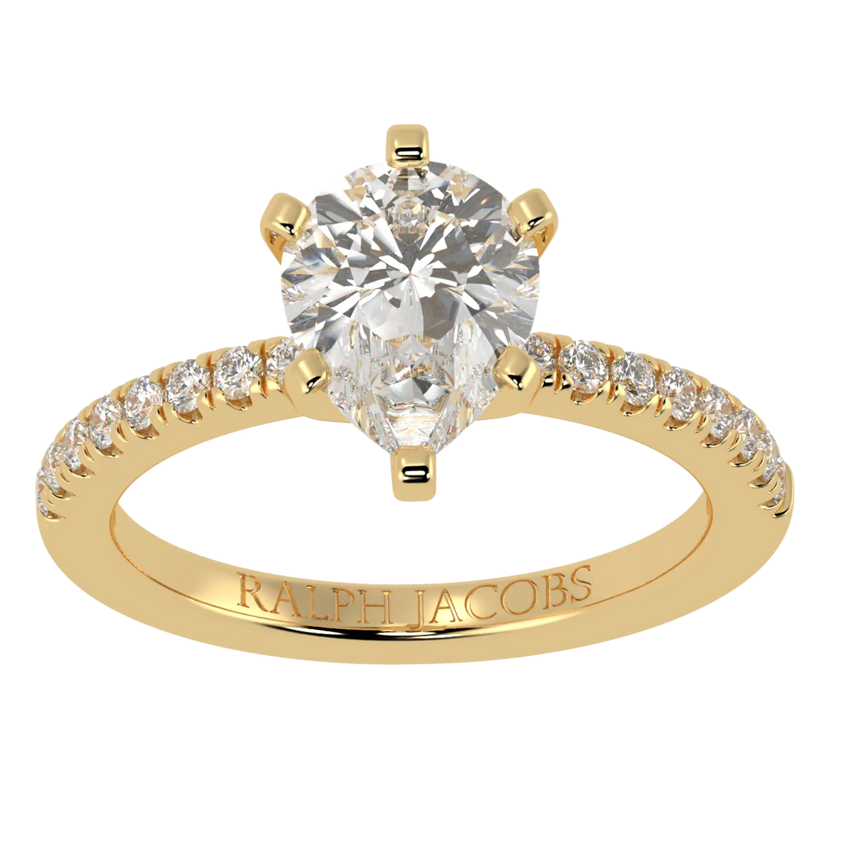Nikki Accent – 18K Yellow Gold – Pear-Cut Setting – Lab-Grown Diamonds