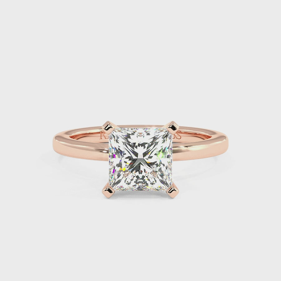 Nikki Rose 14K Gold Solitaire Engagement Ring | Princess Shape