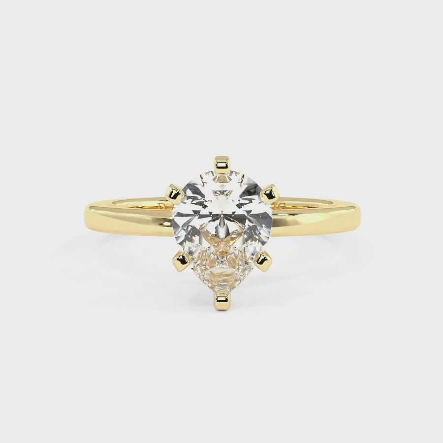 Nikki 9K Yellow Gold Solitaire Engagement Rings | Pear Shape