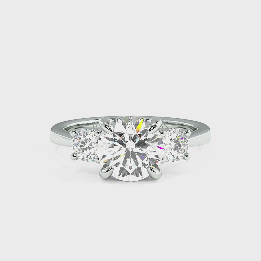 Selene Round Moissanite Engagement Ring