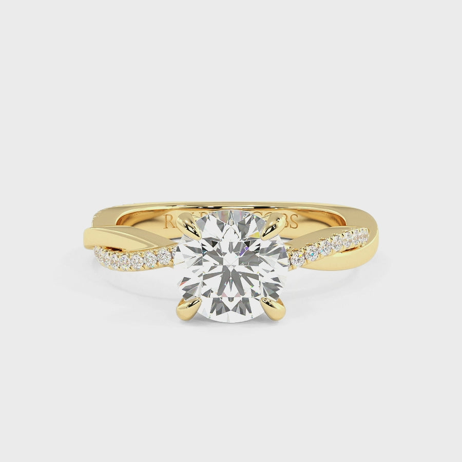 Jasmine 9K Yellow Gold Accent Engagement Ring