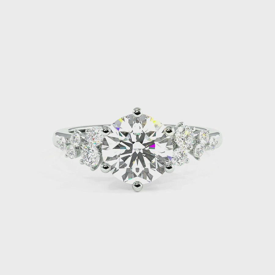 Aimee Round Moissanite Engagement Ring