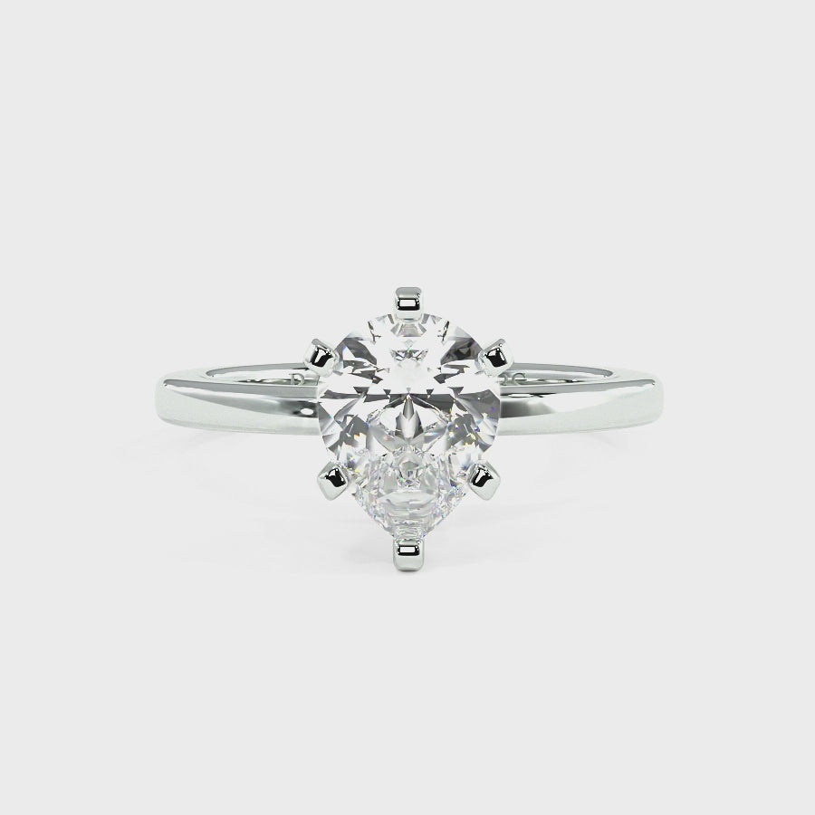 Nikki Platinum Solitaire Engagement Rings | Pear Shape