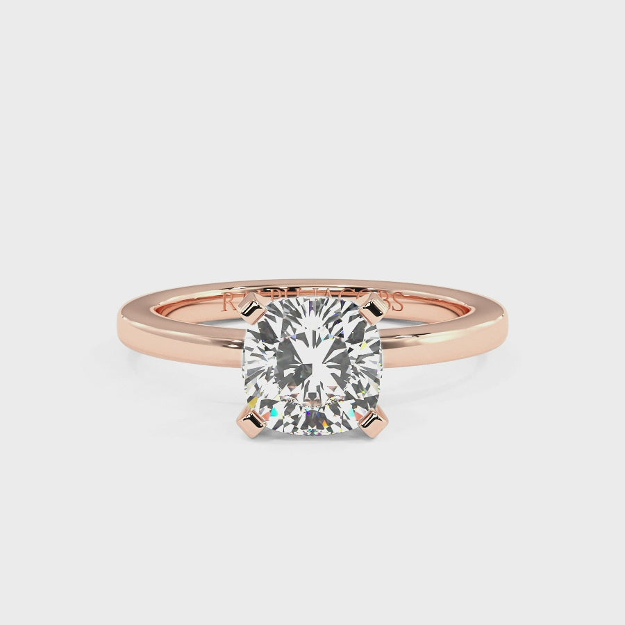 Nikki Rose 14K Gold Solitaire Engagement Ring | Cushion Shape