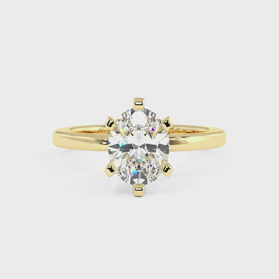 Nikki 9K Yellow Gold Solitaire Engagement Rings | Oval Shape