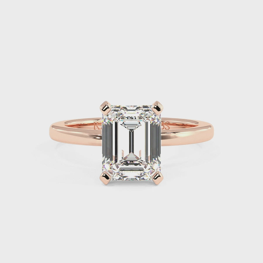 Nikki Rose 14K Gold Solitaire Engagement Ring | Emerald Shape